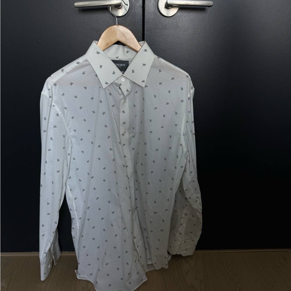 Bonobos White Dress Shirt with Subtle Pattern